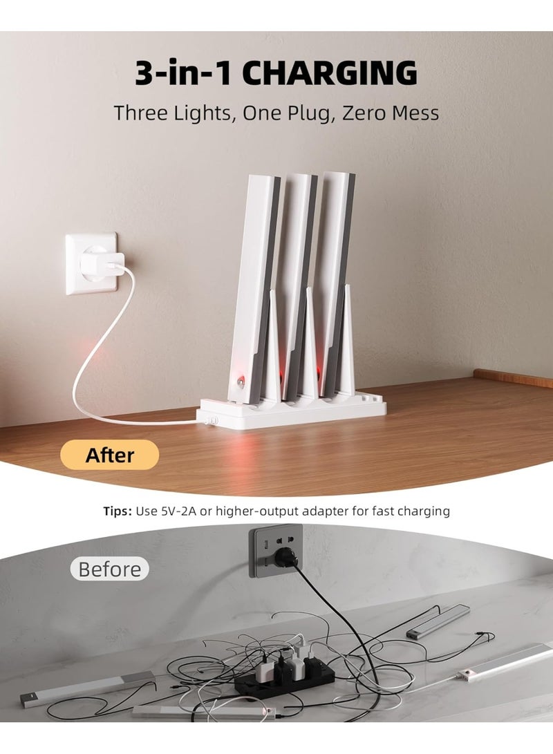 EZVALO 6-Pack LED Motion Sensor Light, Rechargeable Under Cabinet Lights with Remote Control, Magnetic Wireless Closet Light, Dimmable Warm & Cool White - Image 5
